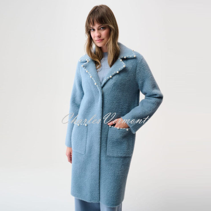 Joseph Ribkoff Longline Coat With Pearl Trim - Style 261997