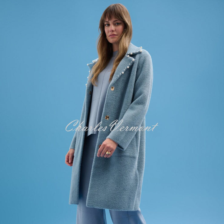 Joseph Ribkoff Longline Coat With Pearl Trim - Style 261997