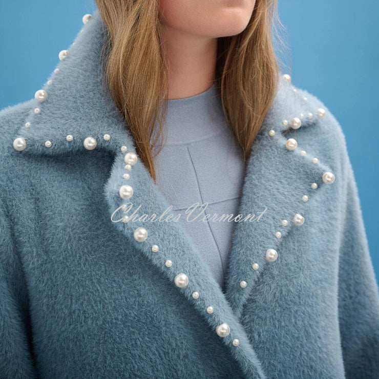 Joseph Ribkoff Longline Coat With Pearl Trim - Style 261997