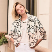 Joseph Ribkoff Faux Suede Abstract Print Swing Jacket - Style 261908