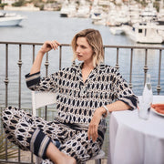 Joseph Ribkoff Geometric Print Wide Leg Trouser - Style 261058