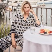 Joseph Ribkoff Geometric Print Wide Leg Trouser - Style 261058