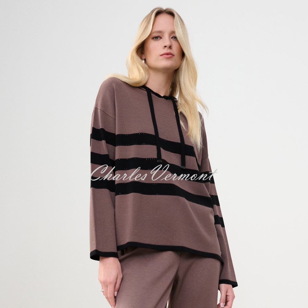 Joseph Ribkoff Striped Hooded Sweater - Style 263626 | Charles