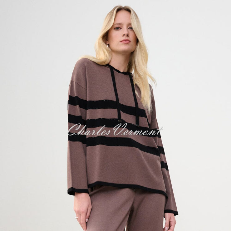 Joseph Ribkoff Striped Hooded Sweater - Style 263626 | Charles