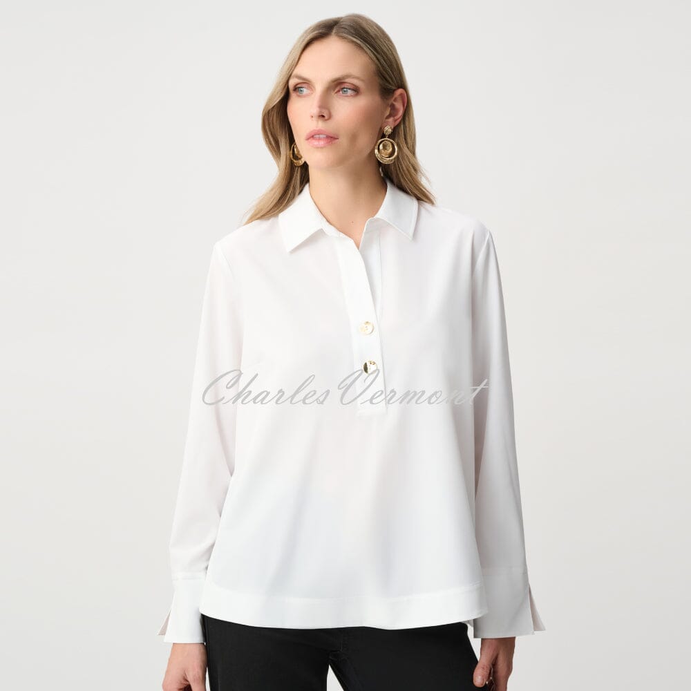 Joseph Ribkoff Blouse With Gold Button Detailing - Style 263928