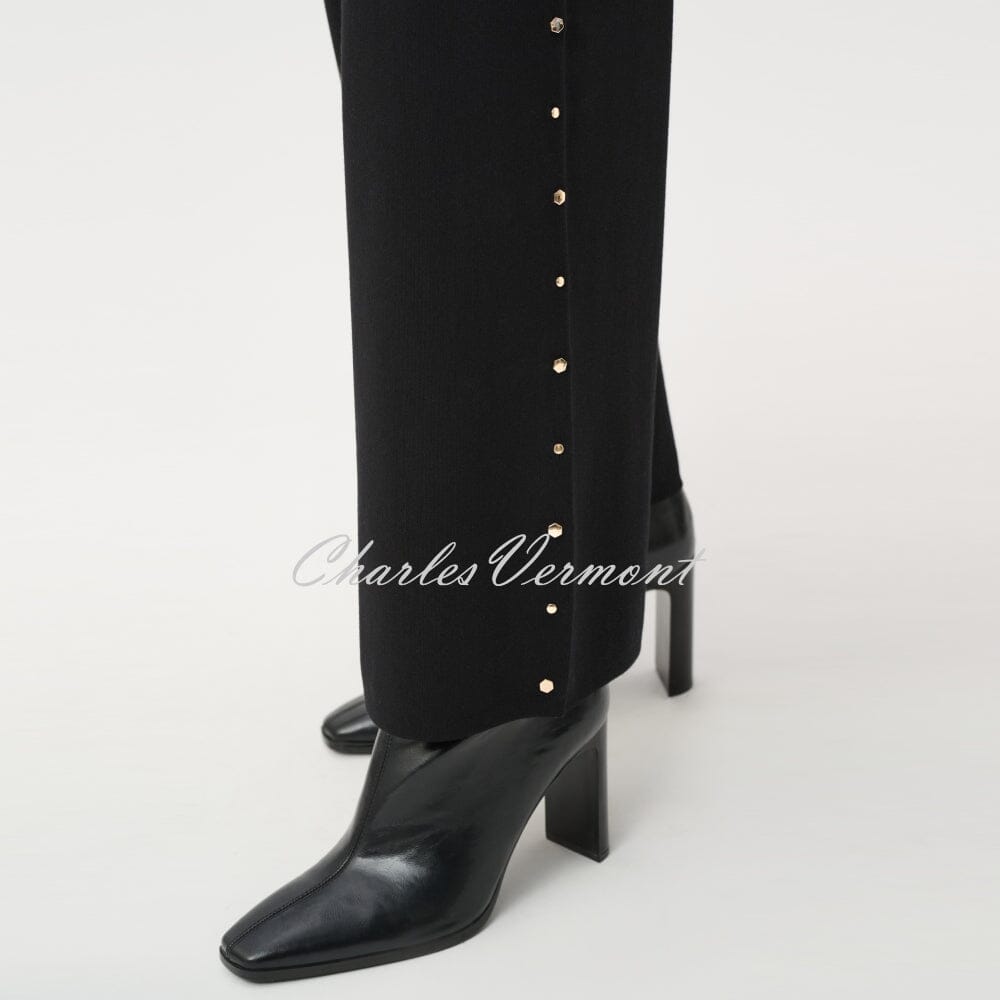 Joseph Ribkoff Wide Leg Trouser With Metal Stud Detail - Style
