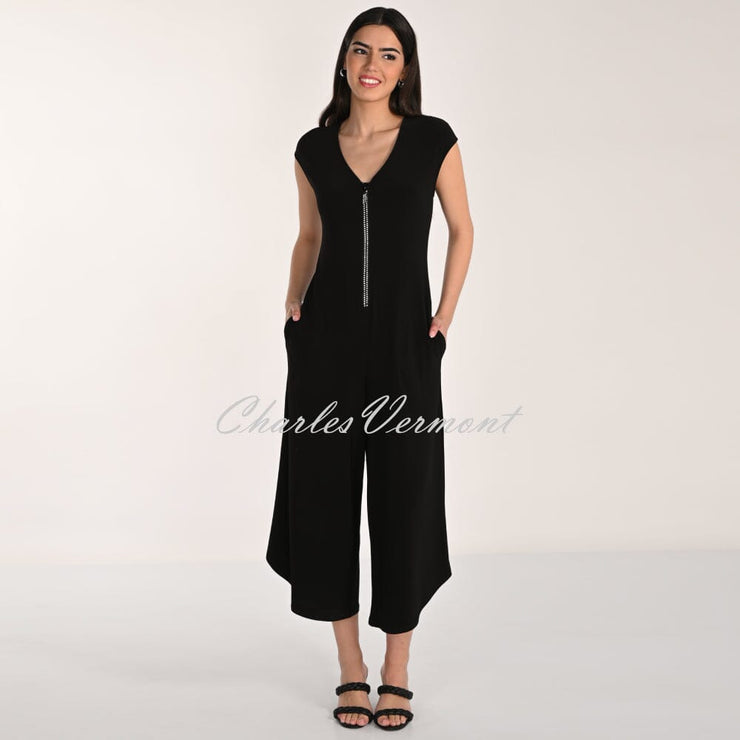 Frank Lyman V-Neck Diamante Zip Jumpsuit - Style 266065