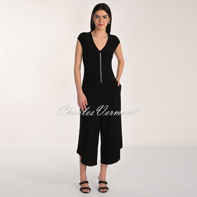 Frank Lyman V-Neck Diamante Zip Jumpsuit - Style 266065