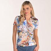 Frank Lyman Amalfi Print Wrap Top - Style 266126