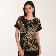Frank Lyman Animal Palm Print Print Top - Style 266150