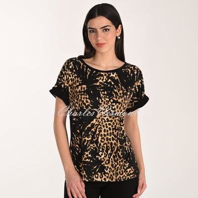 Frank Lyman Animal Palm Print Print Top - Style 266150