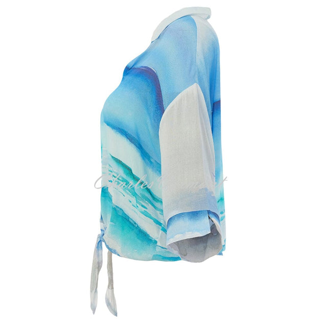 Dolcezza 'Seascape' Beach Blouse With Tied Knot Hem - Style 26813 ...