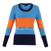 Marble Striped Sweater - Style 6325-211 (Orange / Powder Blue / Navy)