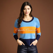 Marble Striped Sweater - Style 6325-211 (Orange / Powder Blue / Navy)
