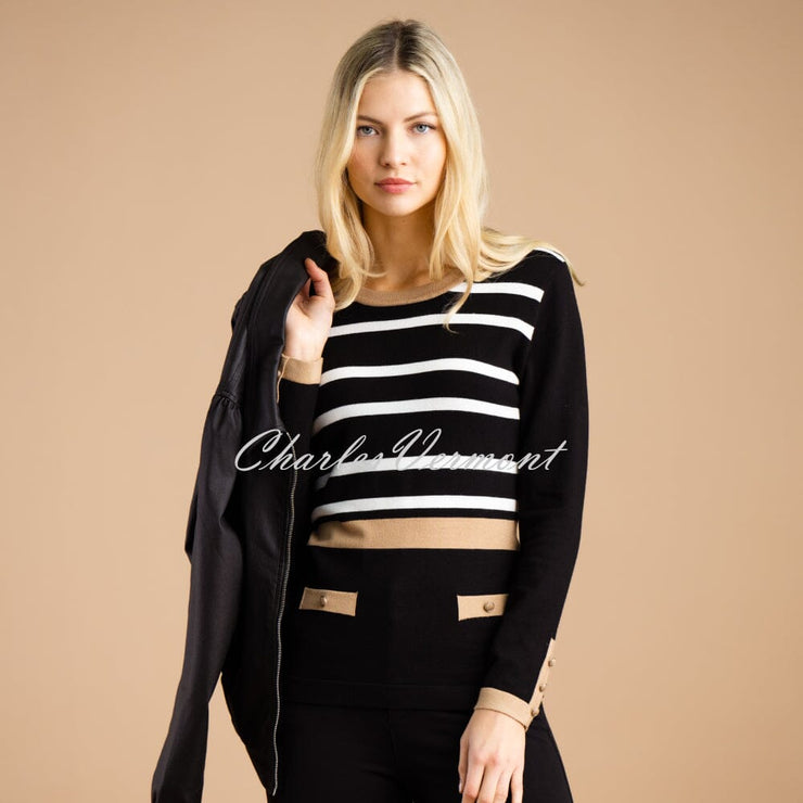 Marble Sweater - Style 6326-209 (Light Tobacco / Black / Off-white)