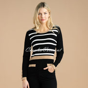 Marble Sweater - Style 6326-209 (Light Tobacco / Black / Off-white)