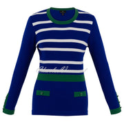 Marble Sweater - Style 6326-212 (Green / Royal Blue / Off-white)