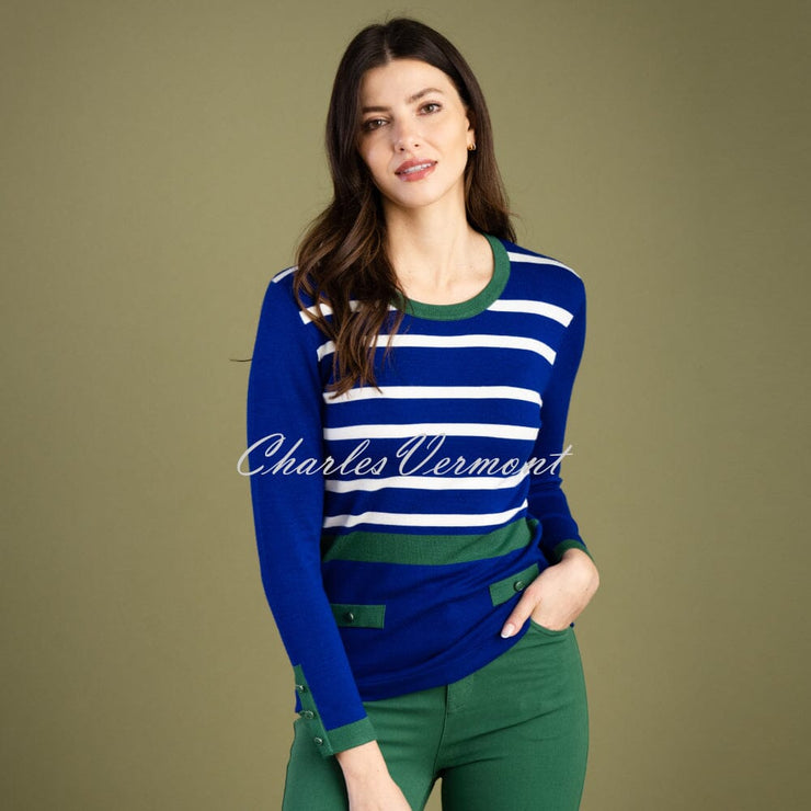 Marble Sweater - Style 6326-212 (Green / Royal Blue / Off-white)