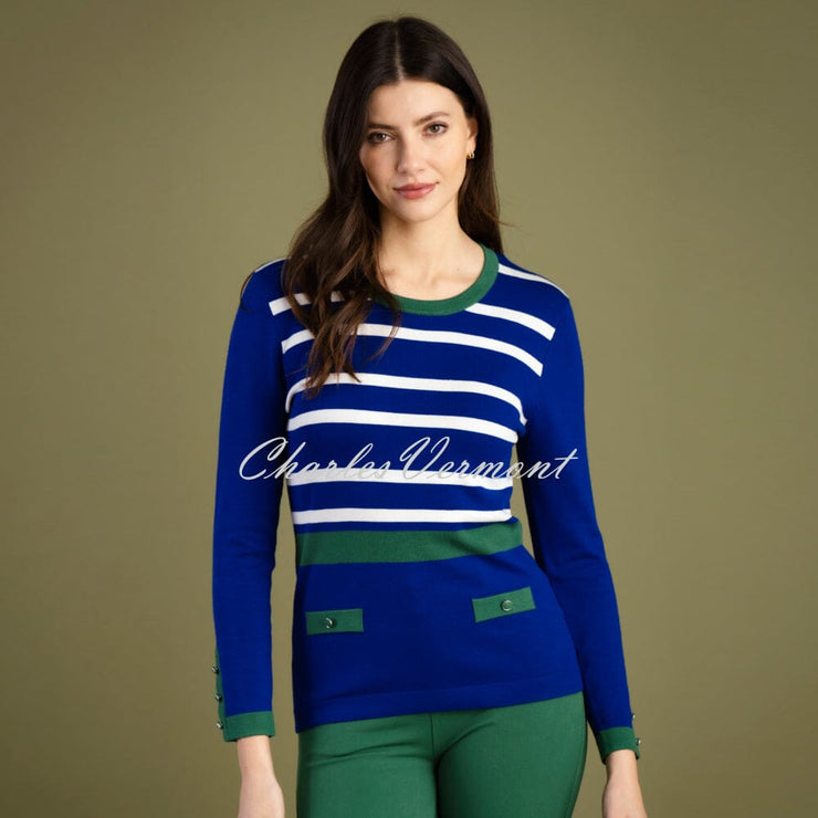 Marble Sweater - Style 6326-212 (Green / Royal Blue / Off-white)