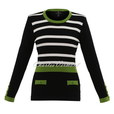 Marble Striped Sweater - Style 6326-221 (Citrus / Black / White)