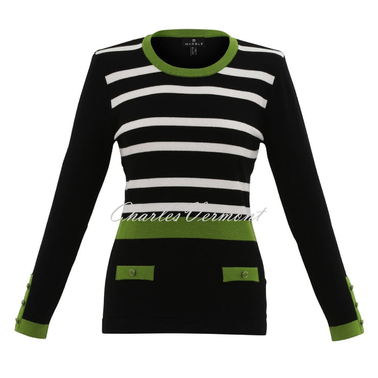 Marble Striped Sweater - Style 6326-221 (Citrus / Black / White)
