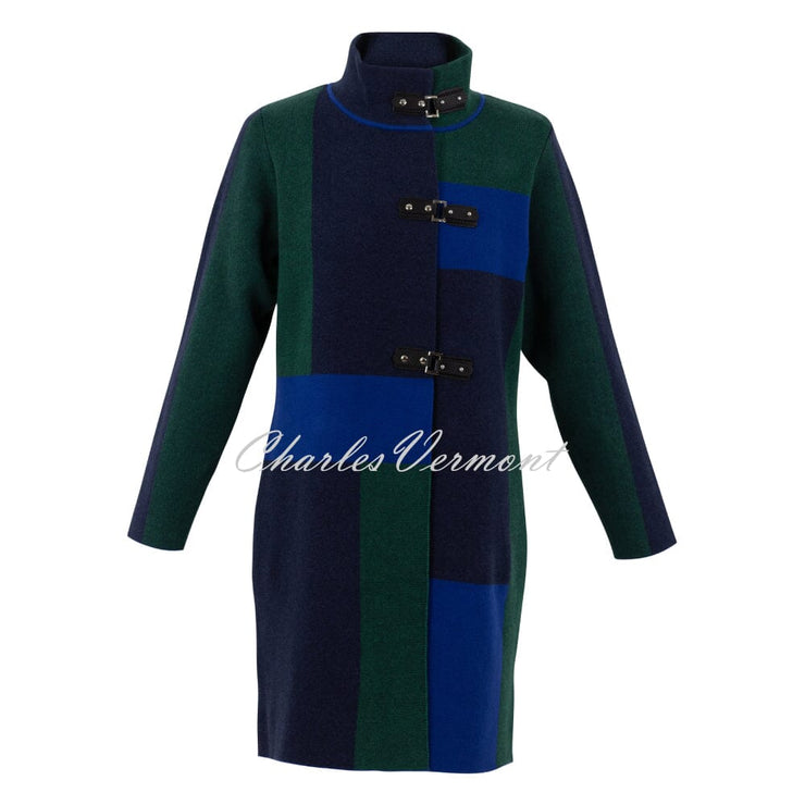 Marble Buckle Coatigan - Style 6364-210 (Royal Blue / Navy / Green)