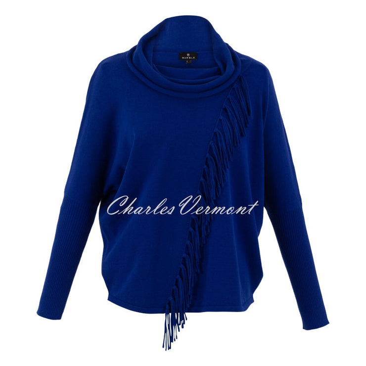 Marble Fringe Detail Sweater - Style 6373-210 (Royal Blue)