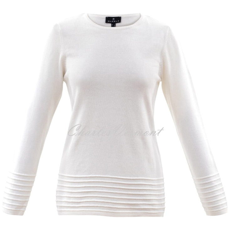 Marble Round Neck Sweater - Style 6377-104 (Ivory)