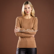 Marble Round Neck Sweater - Style 6377-208 (Tobacco)