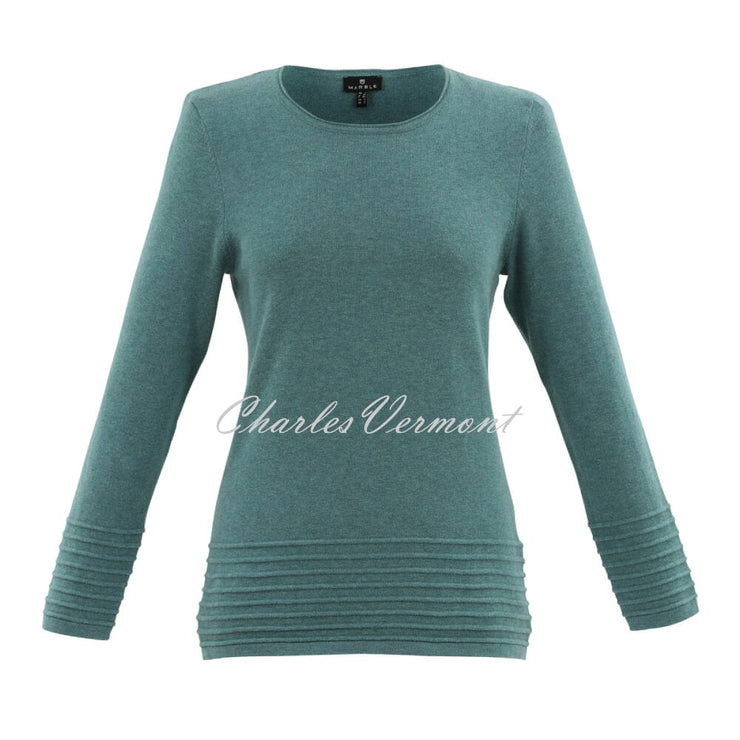 Marble Sweater With Raised Knit Detail - Style 6377-223 (Sea Foam)