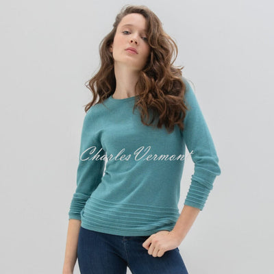 Marble Sweater With Raised Knit Detail - Style 6377-223 (Sea Foam)