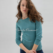 Marble Sweater With Raised Knit Detail - Style 6377-223 (Sea Foam)