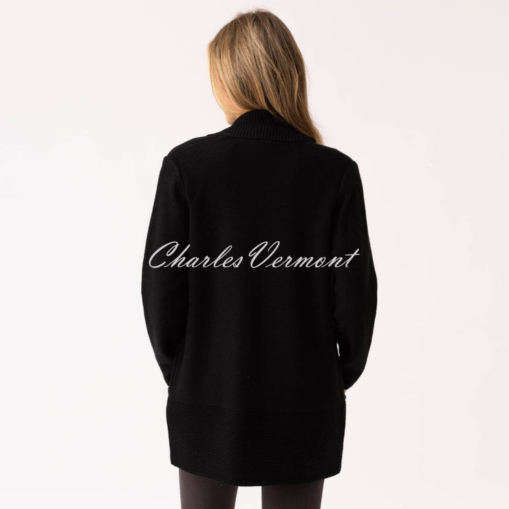 Marble Longline Cardigan - Style 6391-101 (Black)