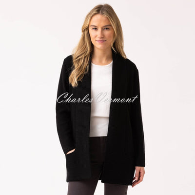 Marble Longline Cardigan - Style 6391-101 (Black)