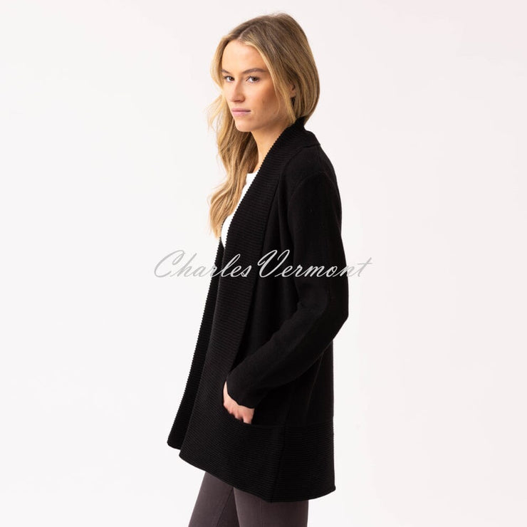 Marble Longline Cardigan - Style 6391-101 (Black)