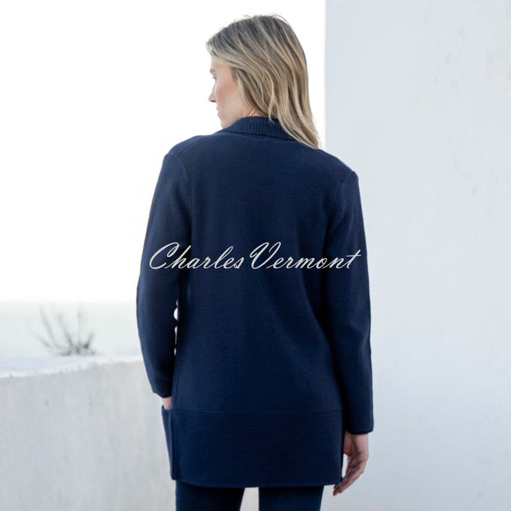 Marble Longline Cardigan - Style 6391-103 (Navy)