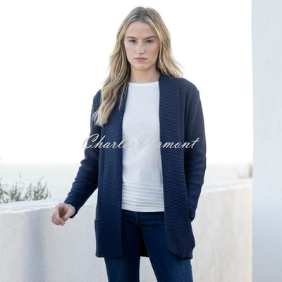 Marble Longline Cardigan - Style 6391-103 (Navy)