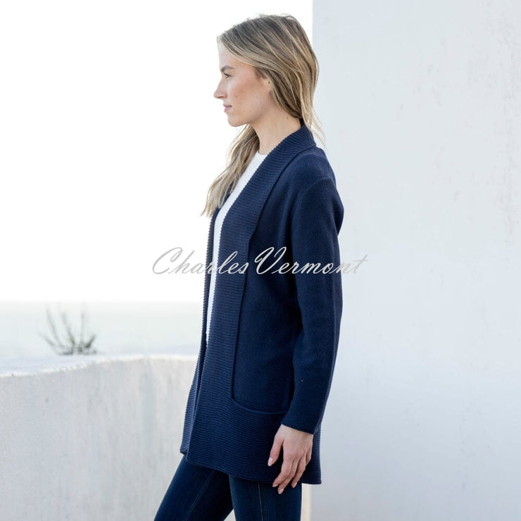 Marble Longline Cardigan - Style 6391-103 (Navy)