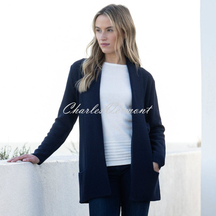 Marble Longline Cardigan - Style 6391-103 (Navy)