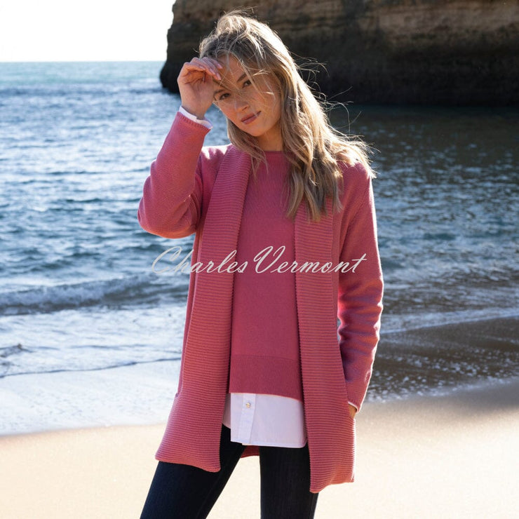 Marble Longline Cardigan - Style 6391-230 (Rose)