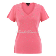 Marble Embellished V-Neck Top - Style 6531-135 (Watermelon)