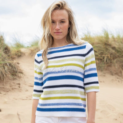 Marble Sweater - Style 6558-153 (Cobalt / Lime / Multi)