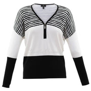 Marble Zipped V-neck Sweater - Style 6715-104