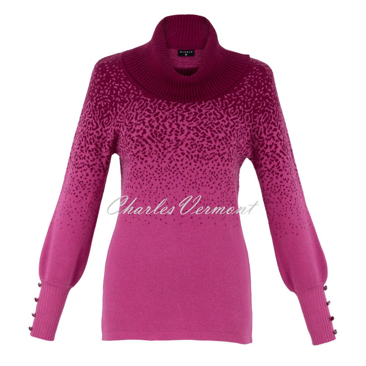 Marble Gradient Print Sweater - Style 6725-206 (Dark Pink / Berry)