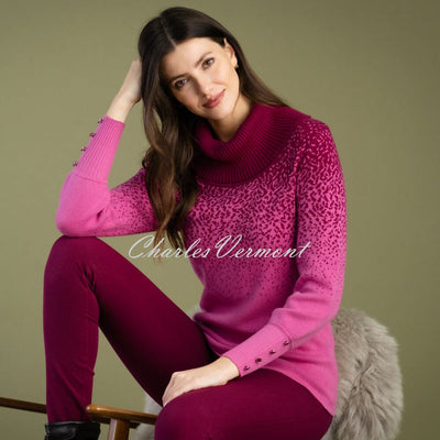 Marble Gradient Print Sweater - Style 6725-206 (Dark Pink / Berry)