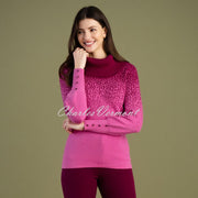 Marble Gradient Print Sweater - Style 6725-206 (Dark Pink / Berry)