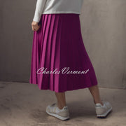 Marble Pleated Knit Skirt - Style 7176-222 (Magenta)