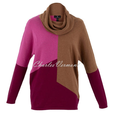 Marble Sweater. - Style 6765-208 (Tobacco / Berry / Pink)