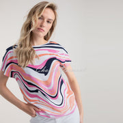 Marble Wave Print Top - Style 6941-194 (Pink / Multi)