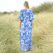 Marble Dress - Style 6985-201 (Deep Blue / White)